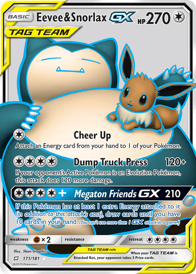 Carta Eevee & Snorlax-GX 171/181 do set Team Up — Pokémon TCG | Bynx