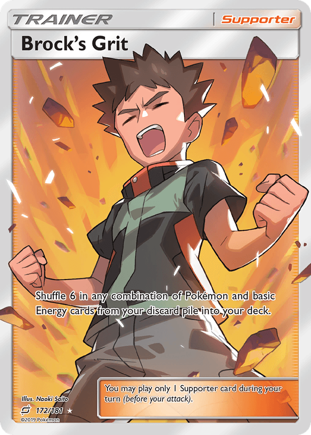 Carta Brock's Grit 172/181 do set Team Up — Pokémon TCG | Bynx