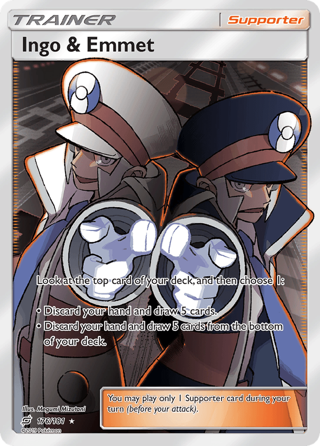 Carta Ingo & Emmet 176/181 do set Team Up — Pokémon TCG | Bynx