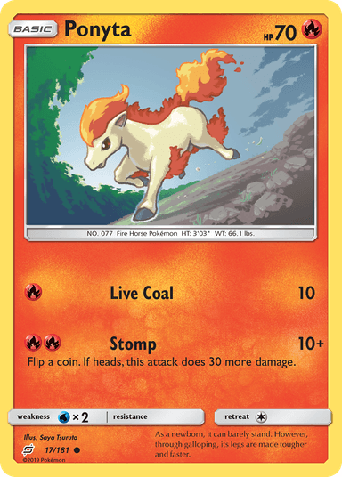 Carta Ponyta 17/181 do set Team Up — Pokémon TCG | Bynx