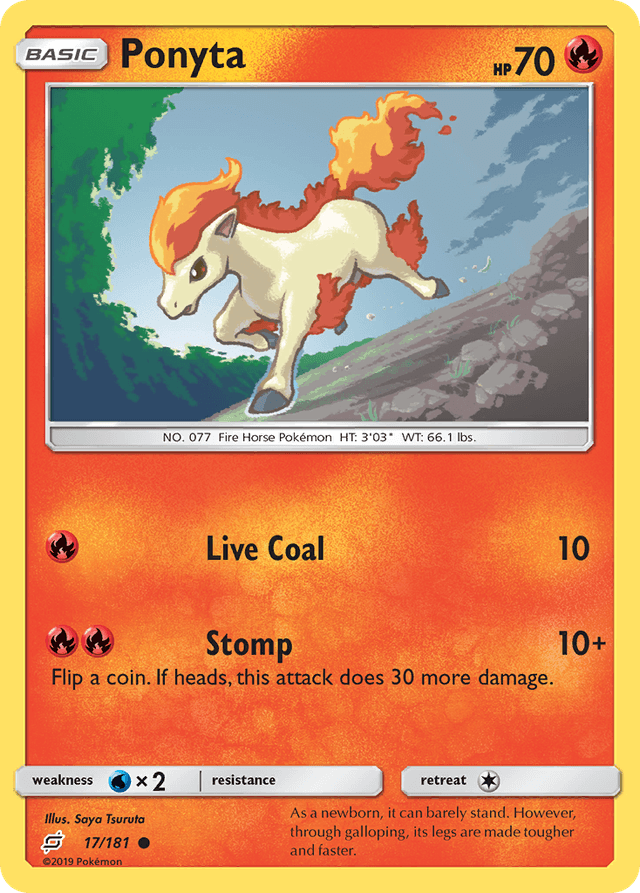 Carta Ponyta 17/181 do set Team Up — Pokémon TCG | Bynx