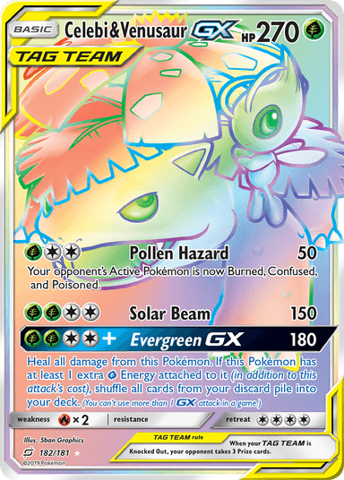 Carta Celebi & Venusaur-GX 182/181 do set Team Up — Pokémon TCG | Bynx