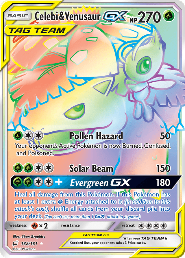 Carta Celebi & Venusaur-GX 182/181 do set Team Up — Pokémon TCG | Bynx