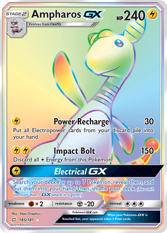 Carta Ampharos-GX 185/181 do set Team Up — Pokémon TCG | Bynx