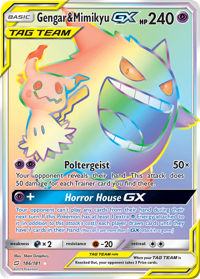 Carta Gengar & Mimikyu-GX 186/181 do set Team Up — Pokémon TCG | Bynx