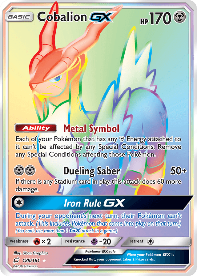 Carta Cobalion-GX 189/181 do set Team Up — Pokémon TCG | Bynx