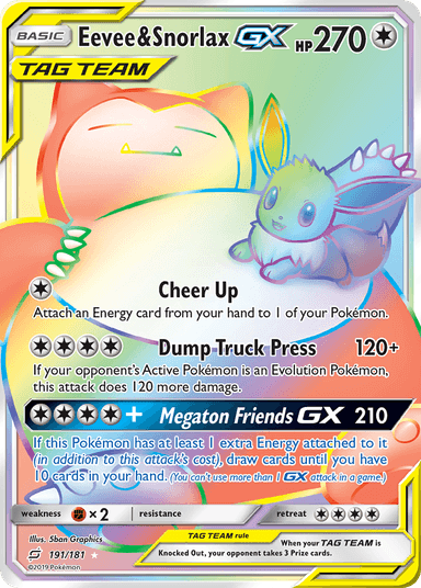 Carta Eevee & Snorlax-GX 191/181 do set Team Up — Pokémon TCG | Bynx