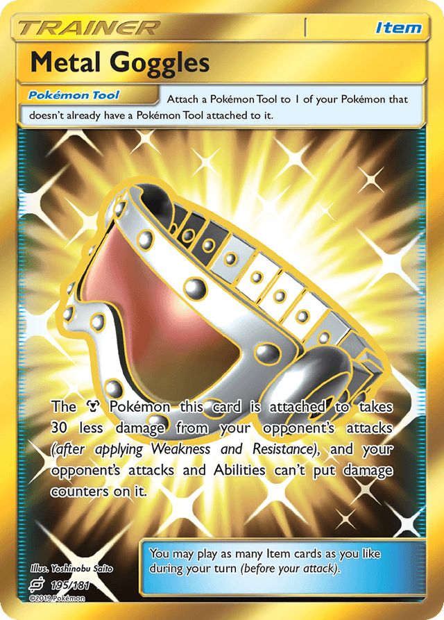 Carta Metal Goggles 195/181 do set Team Up — Pokémon TCG | Bynx