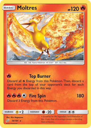 Carta Moltres 19/181 do set Team Up — Pokémon TCG | Bynx