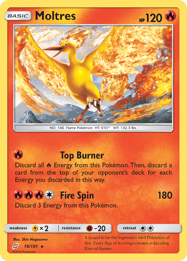 Carta Moltres 19/181 do set Team Up — Pokémon TCG | Bynx