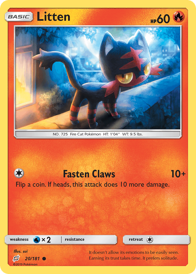 Carta Litten 20/181 do set Team Up — Pokémon TCG | Bynx