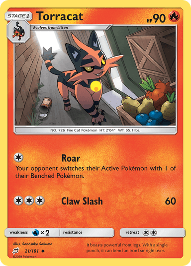 Carta Torracat 21/181 do set Team Up — Pokémon TCG | Bynx
