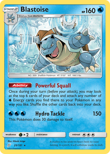 Carta Blastoise 25/181 do set Team Up — Pokémon TCG | Bynx