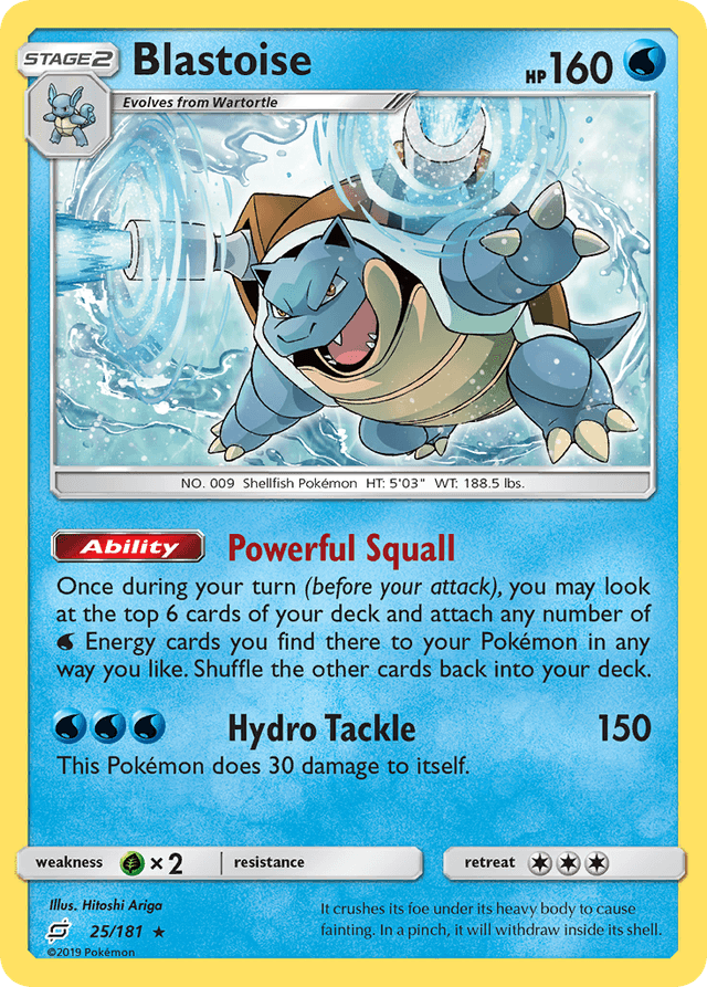 Carta Blastoise 25/181 do set Team Up — Pokémon TCG | Bynx