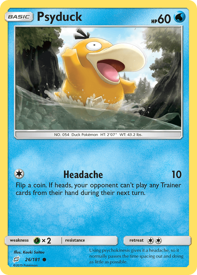 Carta Psyduck 26/181 do set Team Up — Pokémon TCG | Bynx