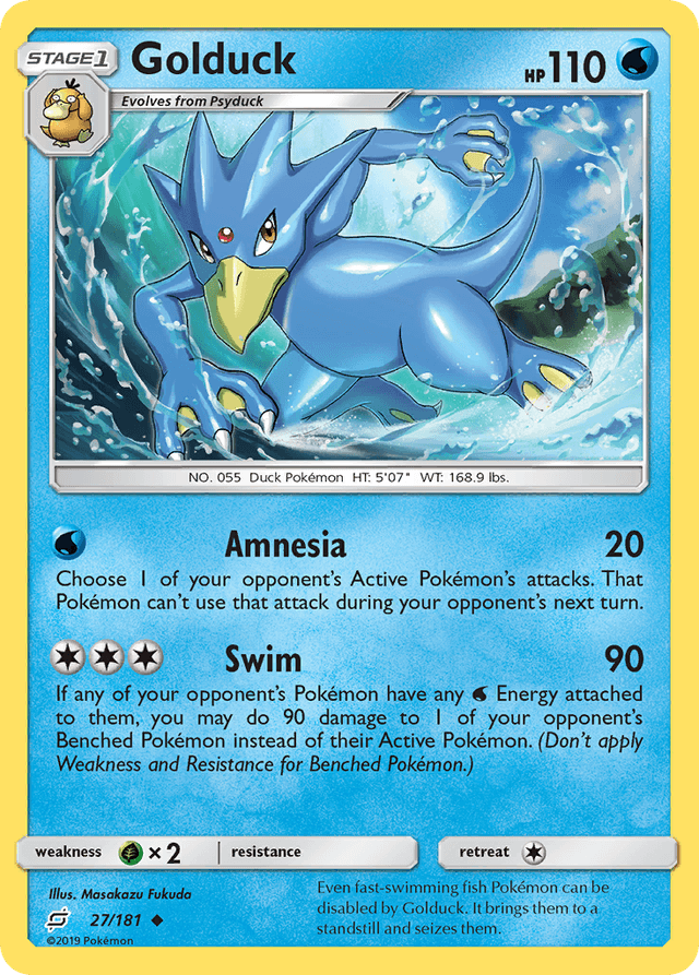 Carta Golduck 27/181 do set Team Up — Pokémon TCG | Bynx