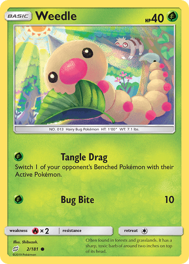 Carta Weedle 2/181 do set Team Up — Pokémon TCG | Bynx