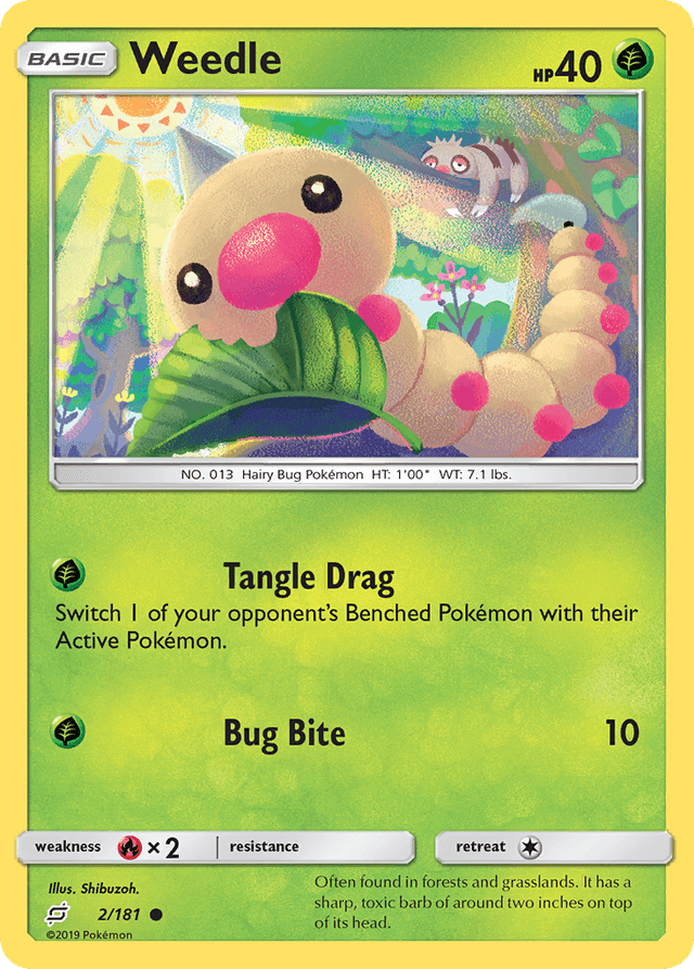 Carta Weedle 2/181 do set Team Up — Pokémon TCG | Bynx