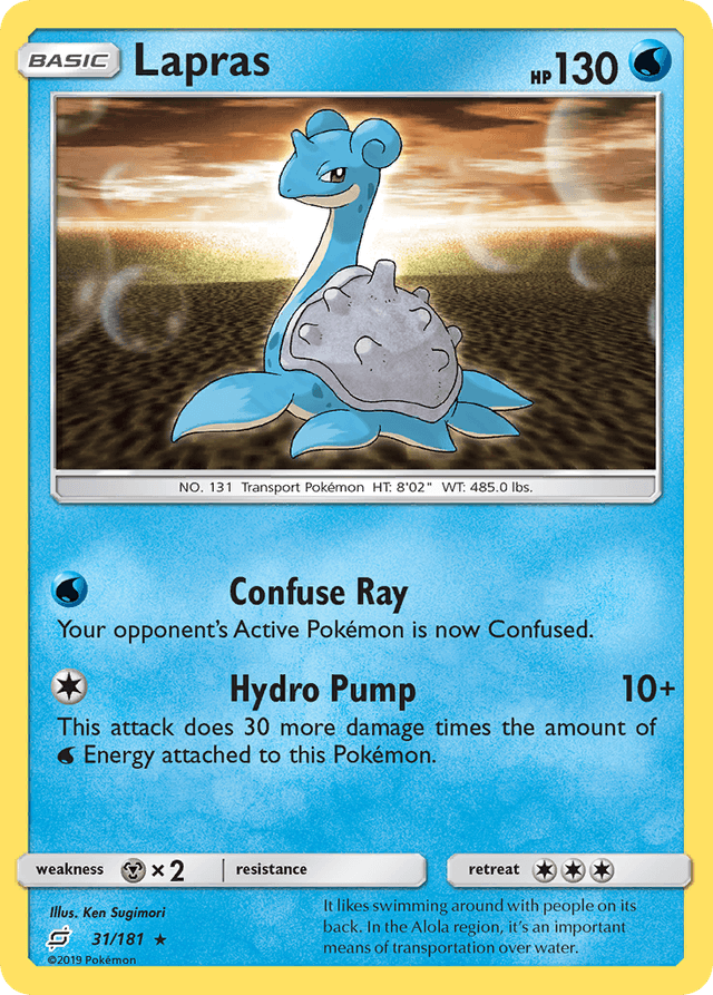 Carta Lapras 31/181 do set Team Up — Pokémon TCG | Bynx