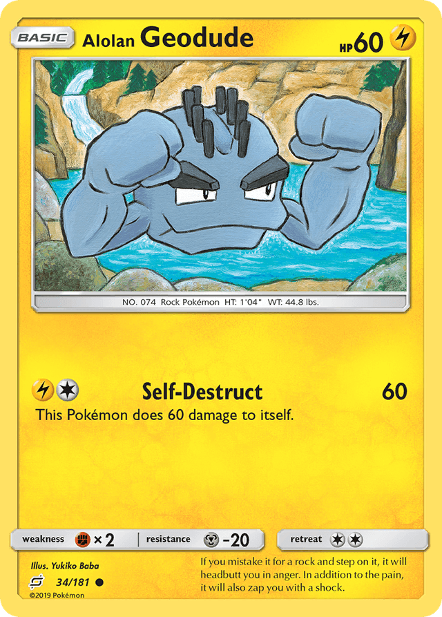Carta Alolan Geodude 34/181 do set Team Up — Pokémon TCG | Bynx