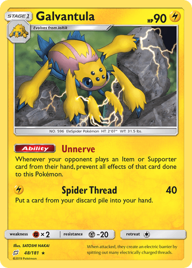 Carta Galvantula 48/181 do set Team Up — Pokémon TCG | Bynx