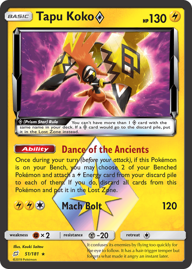 Carta Tapu Koko ◇ 51/181 do set Team Up — Pokémon TCG | Bynx