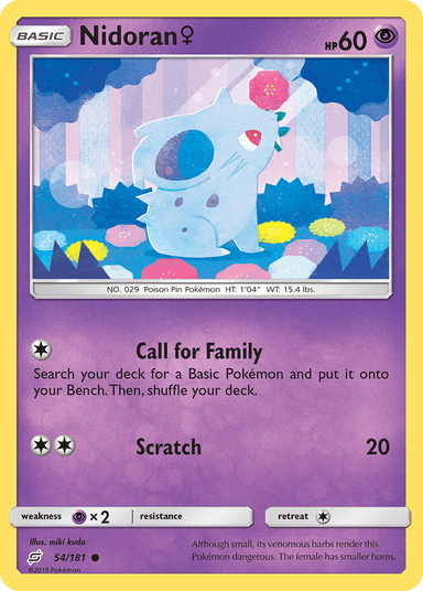 Carta Nidoran ♀ 54/181 do set Team Up — Pokémon TCG | Bynx