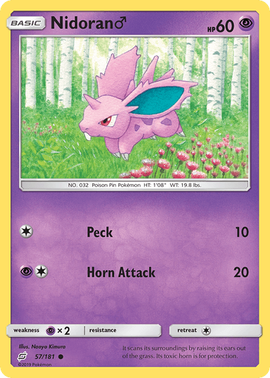 Carta Nidoran ♂ 57/181 do set Team Up — Pokémon TCG | Bynx