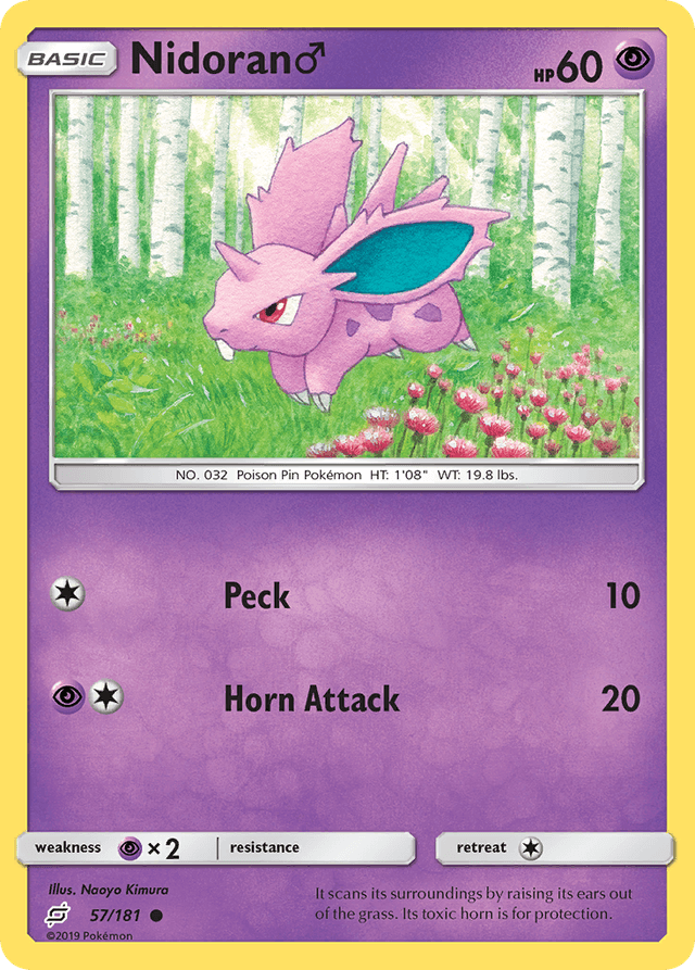 Carta Nidoran ♂ 57/181 do set Team Up — Pokémon TCG | Bynx