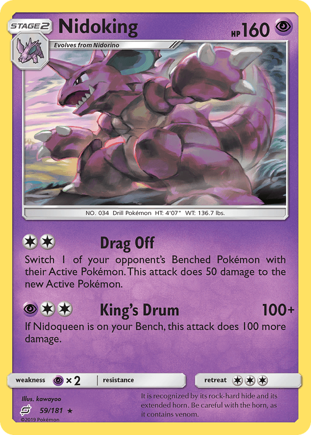 Carta Nidoking 59/181 do set Team Up — Pokémon TCG | Bynx