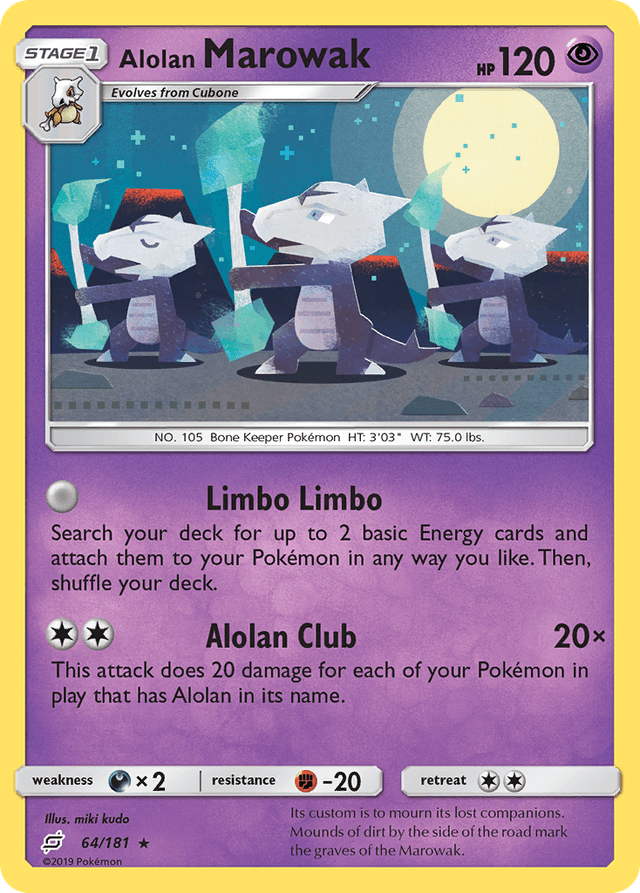 Carta Alolan Marowak 64/181 do set Team Up — Pokémon TCG | Bynx