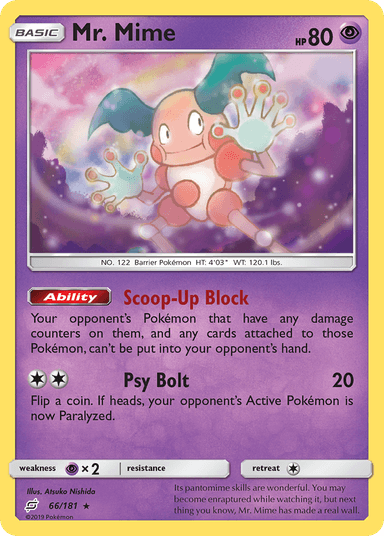 Carta Mr. Mime 66/181 do set Team Up — Pokémon TCG | Bynx