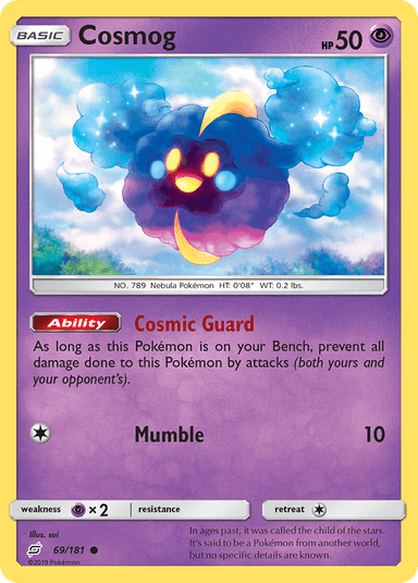 Carta Cosmog 69/181 do set Team Up — Pokémon TCG | Bynx