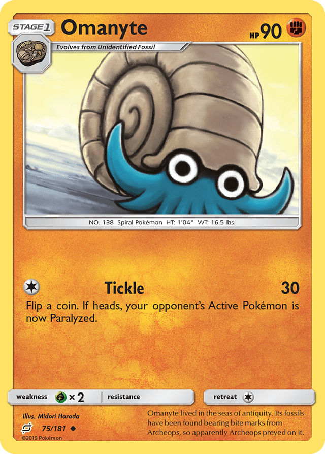 Carta Omanyte 75/181 do set Team Up — Pokémon TCG | Bynx