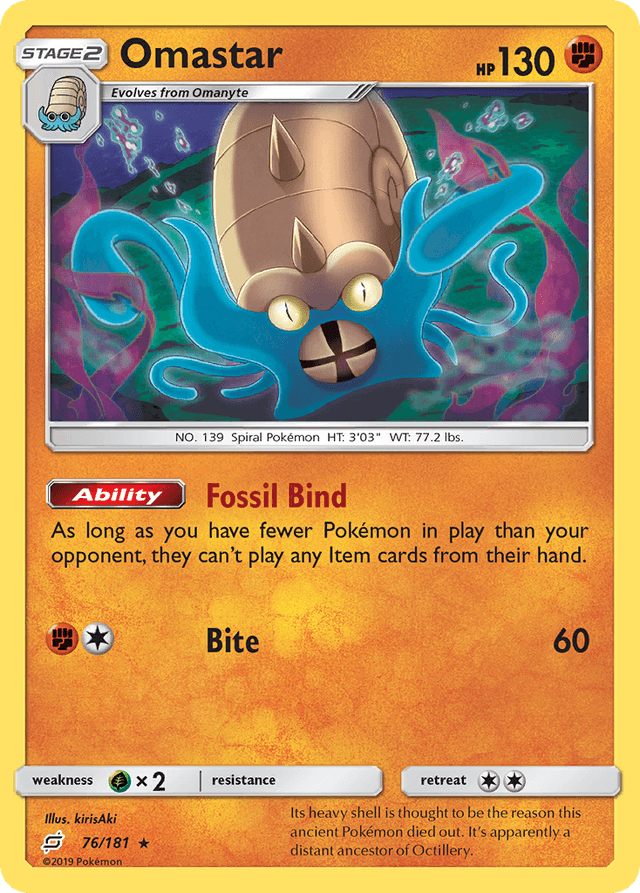 Carta Omastar 76/181 do set Team Up — Pokémon TCG | Bynx