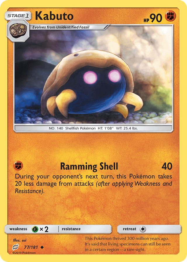 Carta Kabuto 77/181 do set Team Up — Pokémon TCG | Bynx