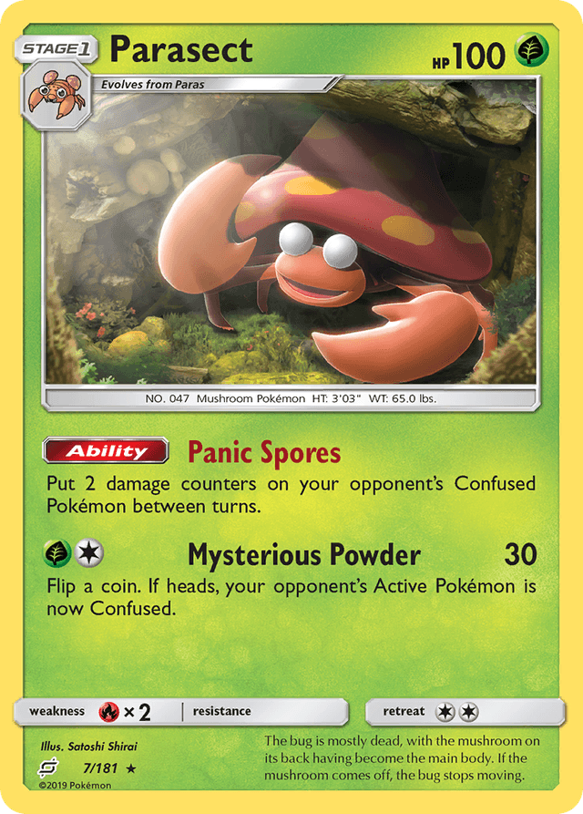 Carta Parasect 7/181 do set Team Up — Pokémon TCG | Bynx