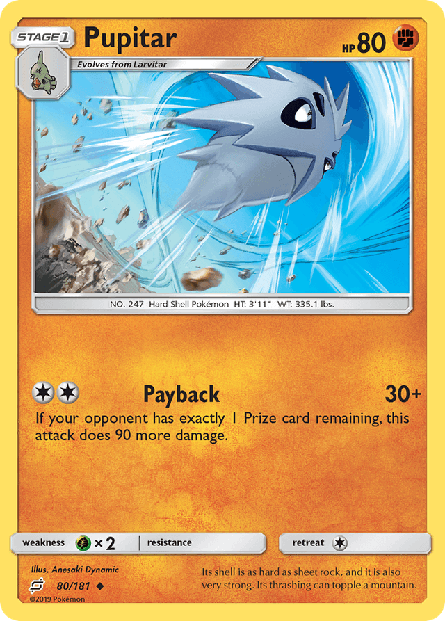 Carta Pupitar 80/181 do set Team Up — Pokémon TCG | Bynx