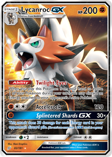 Carta Lycanroc-GX 82/181 do set Team Up — Pokémon TCG | Bynx