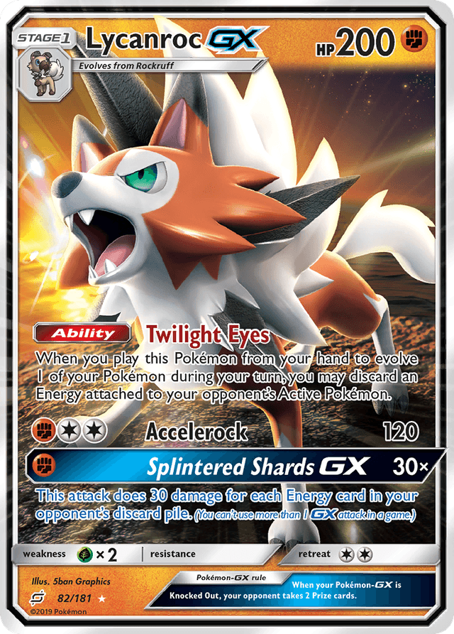 Carta Lycanroc-GX 82/181 do set Team Up — Pokémon TCG | Bynx
