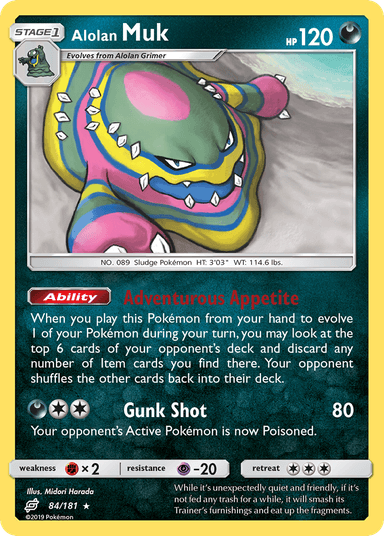 Carta Alolan Muk 84/181 do set Team Up — Pokémon TCG | Bynx