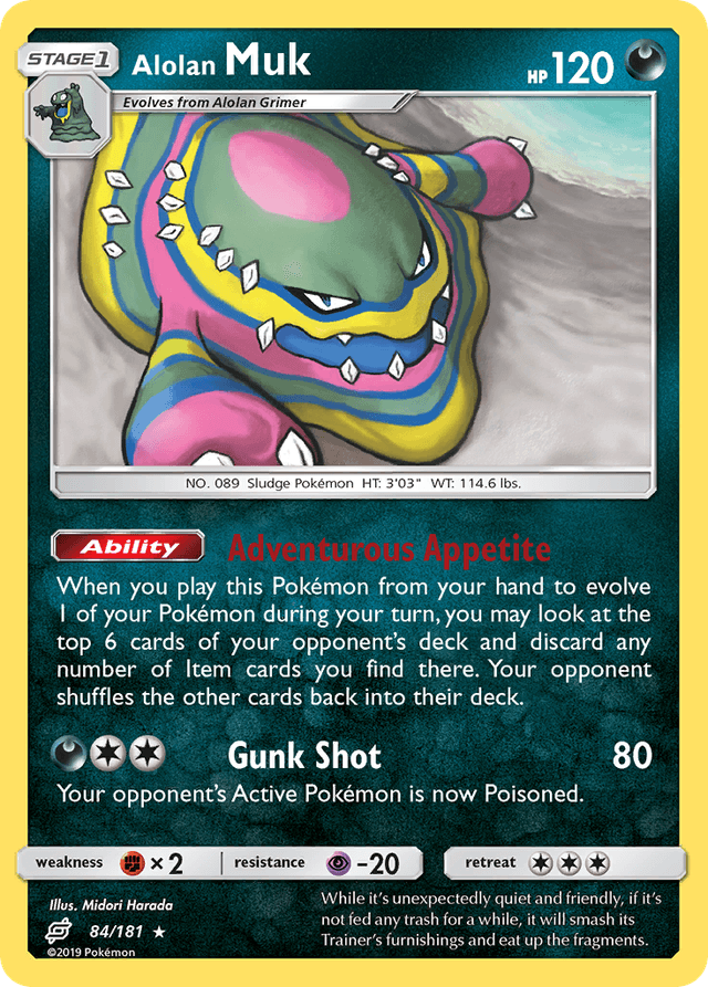 Carta Alolan Muk 84/181 do set Team Up — Pokémon TCG | Bynx