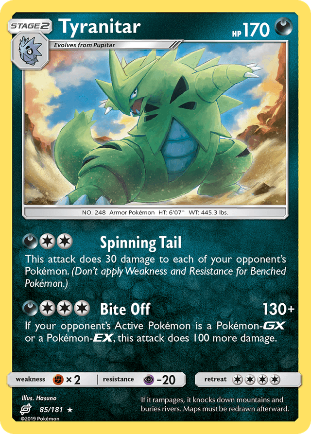 Carta Tyranitar 85/181 do set Team Up — Pokémon TCG | Bynx