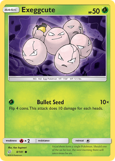 Carta Exeggcute 8/181 do set Team Up — Pokémon TCG | Bynx