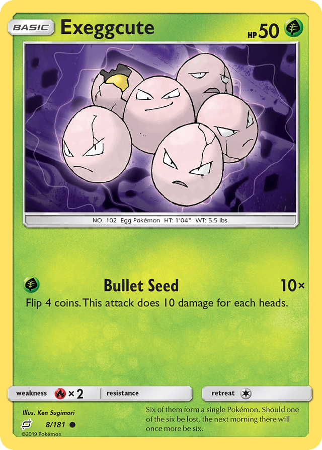 Carta Exeggcute 8/181 do set Team Up — Pokémon TCG | Bynx