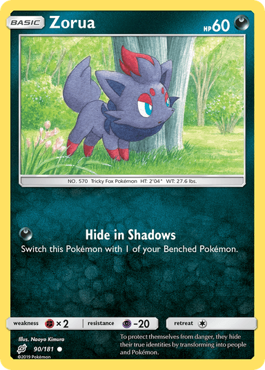 Carta Zorua 90/181 do set Team Up — Pokémon TCG | Bynx