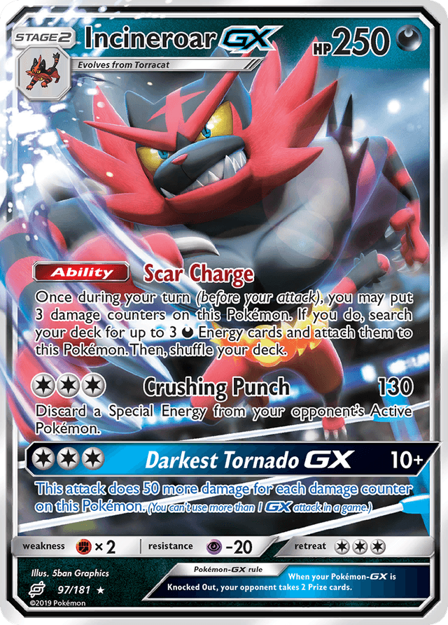 Carta Incineroar-GX 97/181 do set Team Up — Pokémon TCG | Bynx