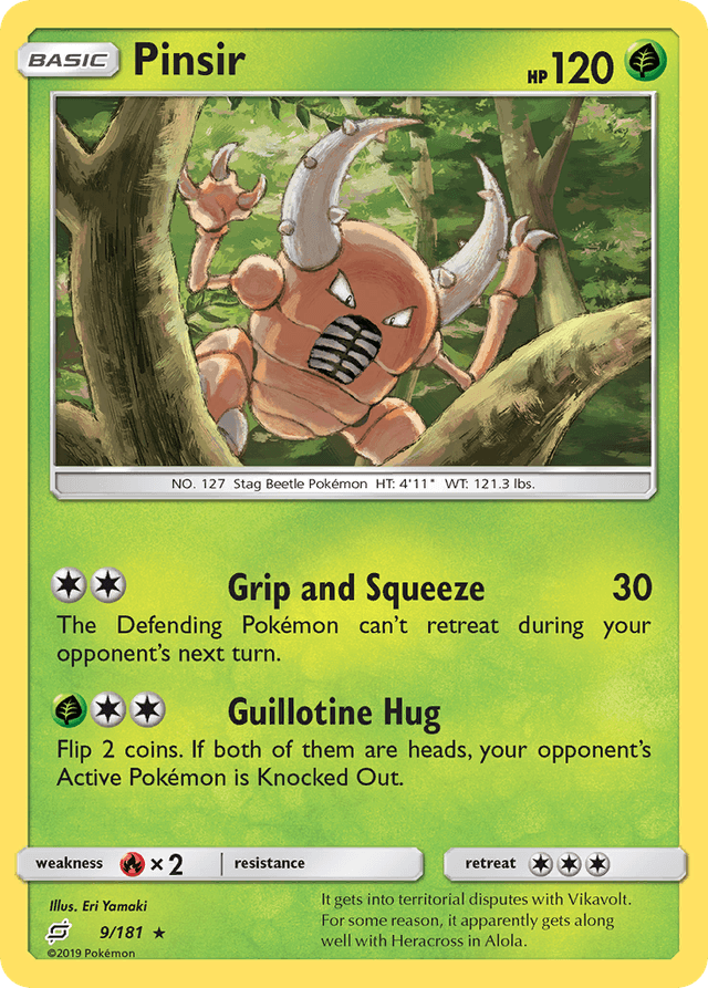 Carta Pinsir 9/181 do set Team Up — Pokémon TCG | Bynx