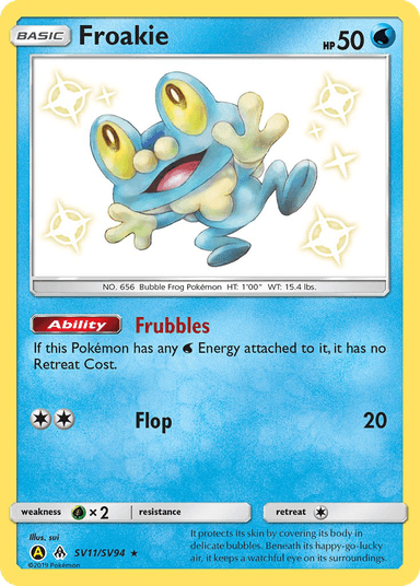 Carta Froakie SV11/94 do set Hidden Fates Shiny Vault — Pokémon TCG | Bynx