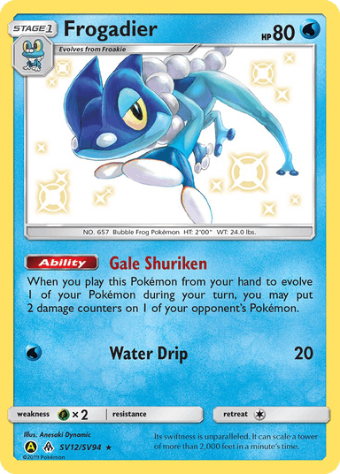 Carta Frogadier SV12/94 do set Hidden Fates Shiny Vault — Pokémon TCG | Bynx